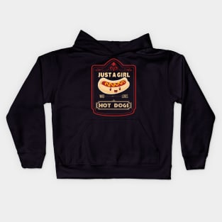 Girl who loves hot dogs Kids Hoodie